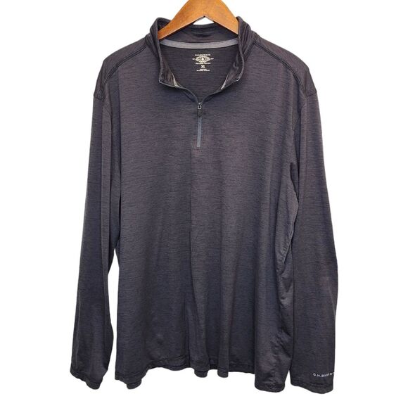 G.H. Bass Co 1/4 Zip Men's XL Sweater Dark Grey Long Sleeve Pullover - Picture 1 of 9
